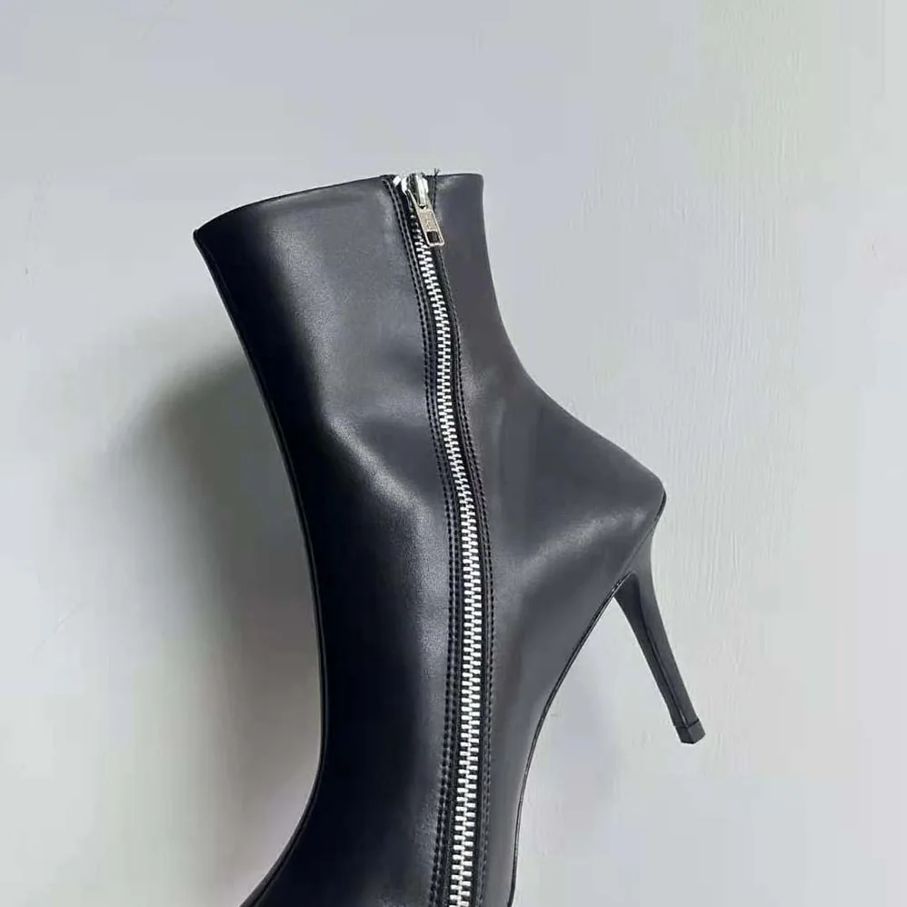 Balenciaga Witch 110mm Bootie in Black Shiny Soft Sheepskin for Women Balenciaga Witch 110mm Bootie in Black Shiny Soft Sheepskin for Women