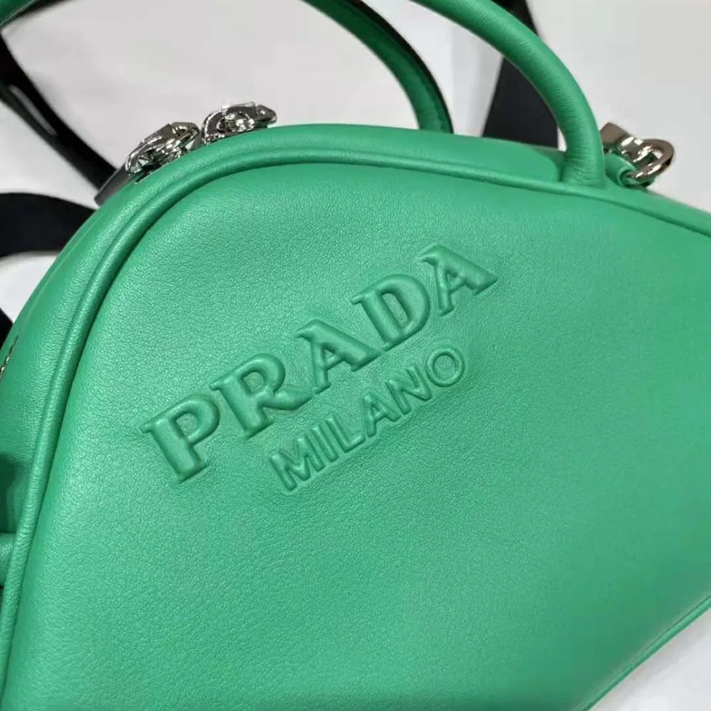 Prada Leather Prada Triangle Bag for Women in Green