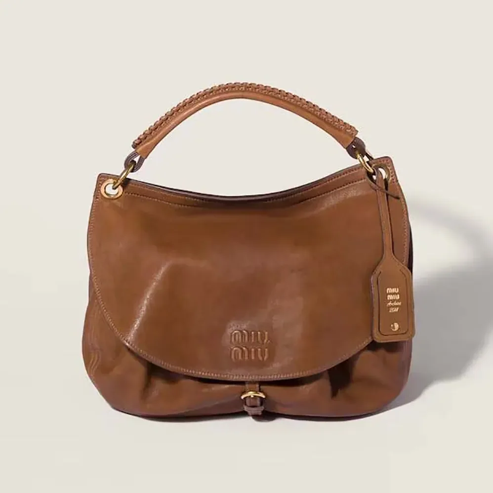 Miu Miu Rendez for Women in Vous Leather Bag Oak
