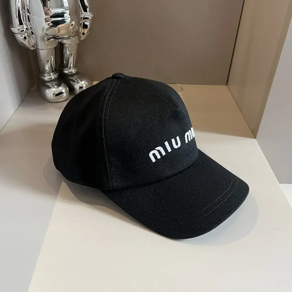 Miu Miu Drill Baseball Cap-Black 5HC179_2DXI_F0967 for Women