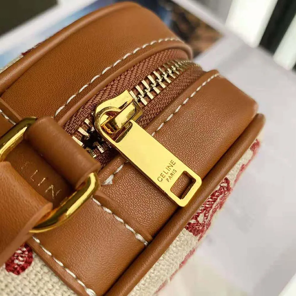 Celine Camera Bag in Textile with Triomphe Embroidery for Women