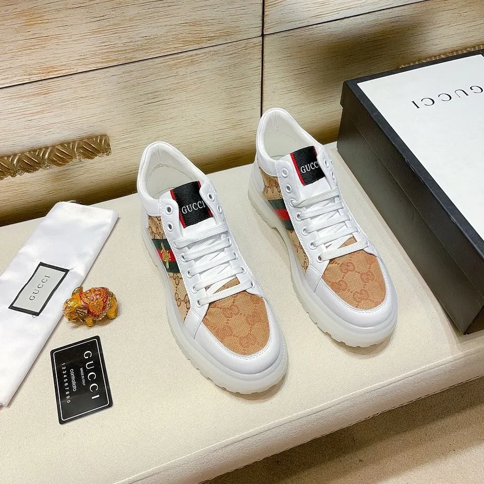 Gucci GG With Web And Bee High Top Sneaker White for Men