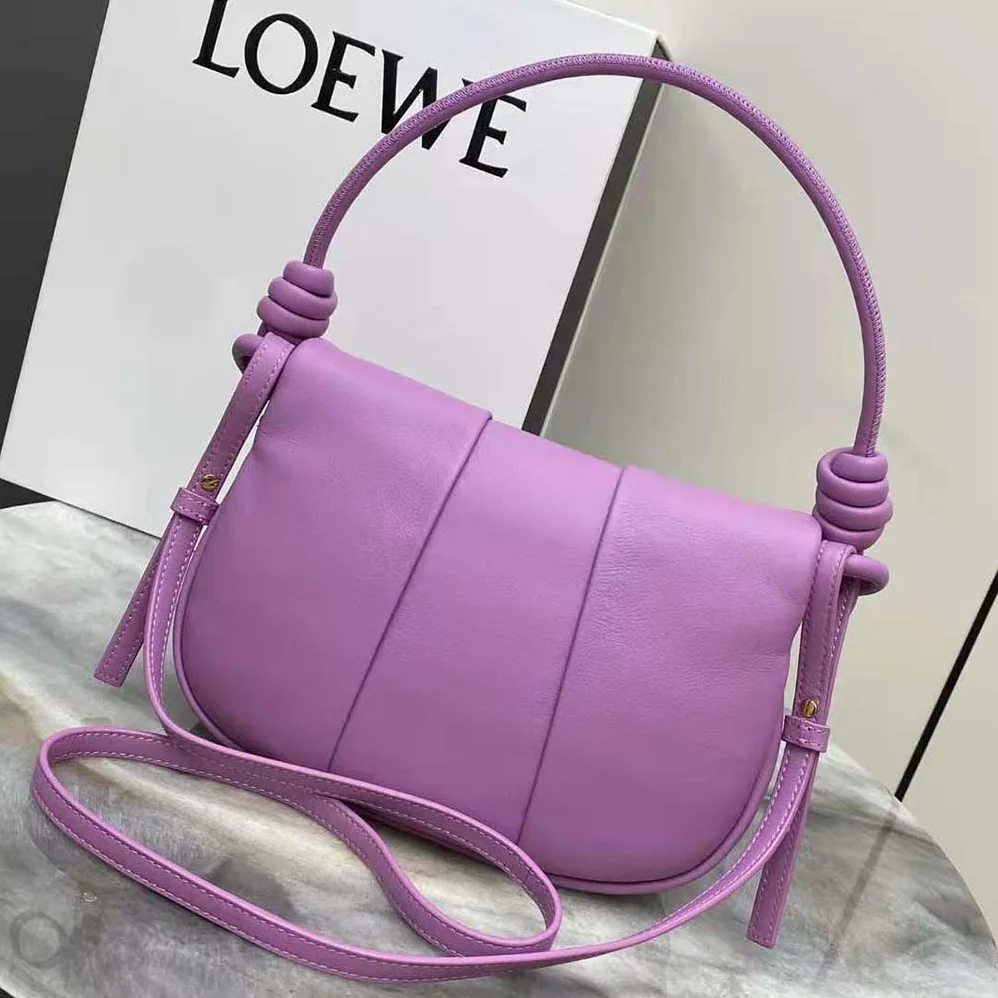Loewe Paseo Satchel in Shiny Nappa Calfskin for Women in Purple Loewe Paseo Satchel in Shiny Nappa Calfskin for Women in Purple