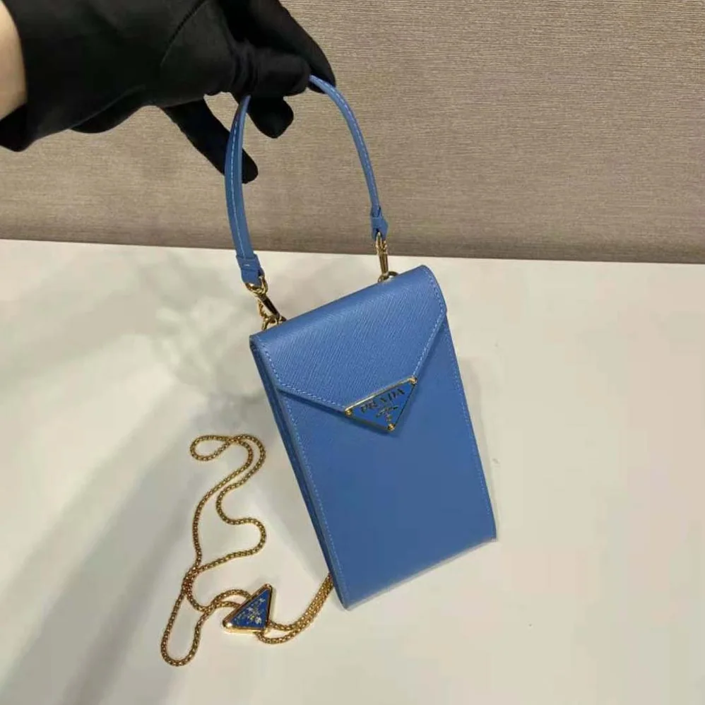 Prada Saffiano Leather Mini-Bag for Women in Blue