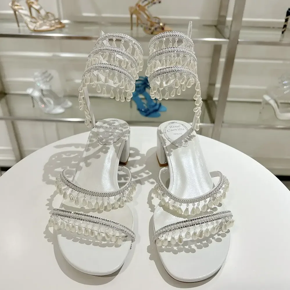 Rene Caovilla Chandelier Ivory Sandal 40 for Women Rene Caovilla Chandelier Ivory Sandal 40 for Women