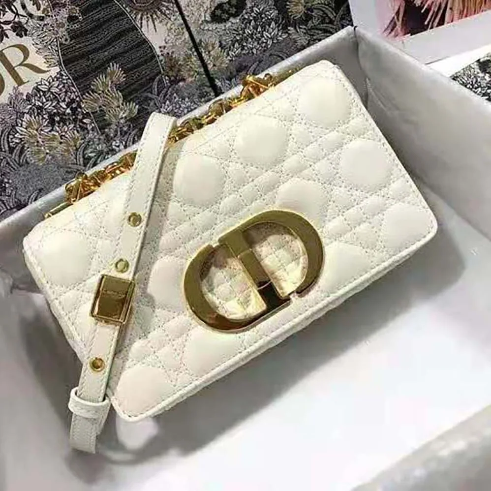Dior Small Dior Caro Bag Lvory Supple Cannage Calfskin for Women in White Dior Small Dior Caro Bag Lvory Supple Cannage Calfskin for Women in White