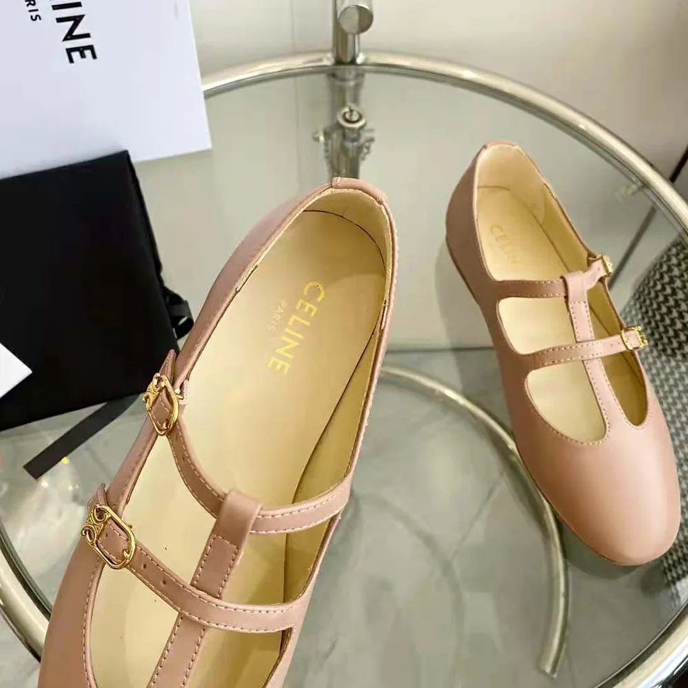 Celine Les Ballerines Celine Double Strap Mary Jane in Lambskin for Women