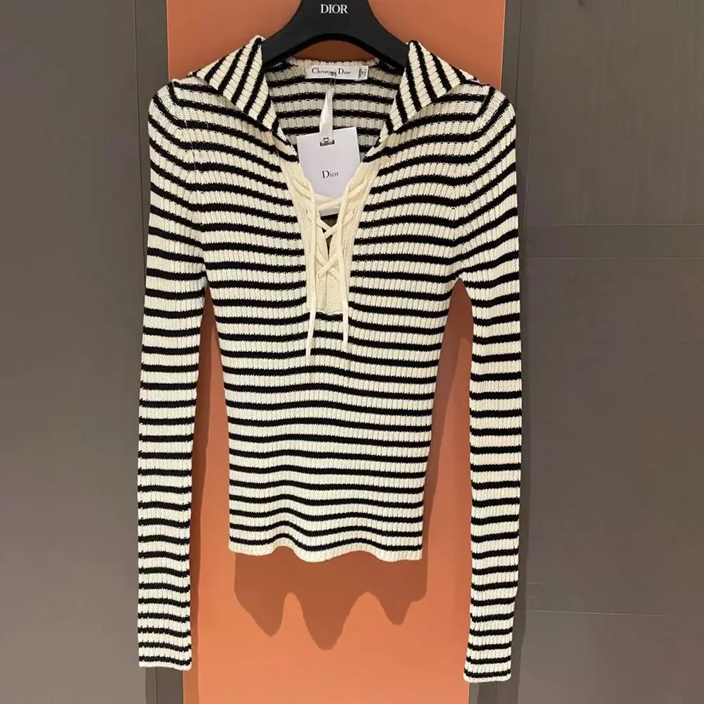 Dior Dioriviera Sweater Ecru Cotton Ribbed Knit for Women