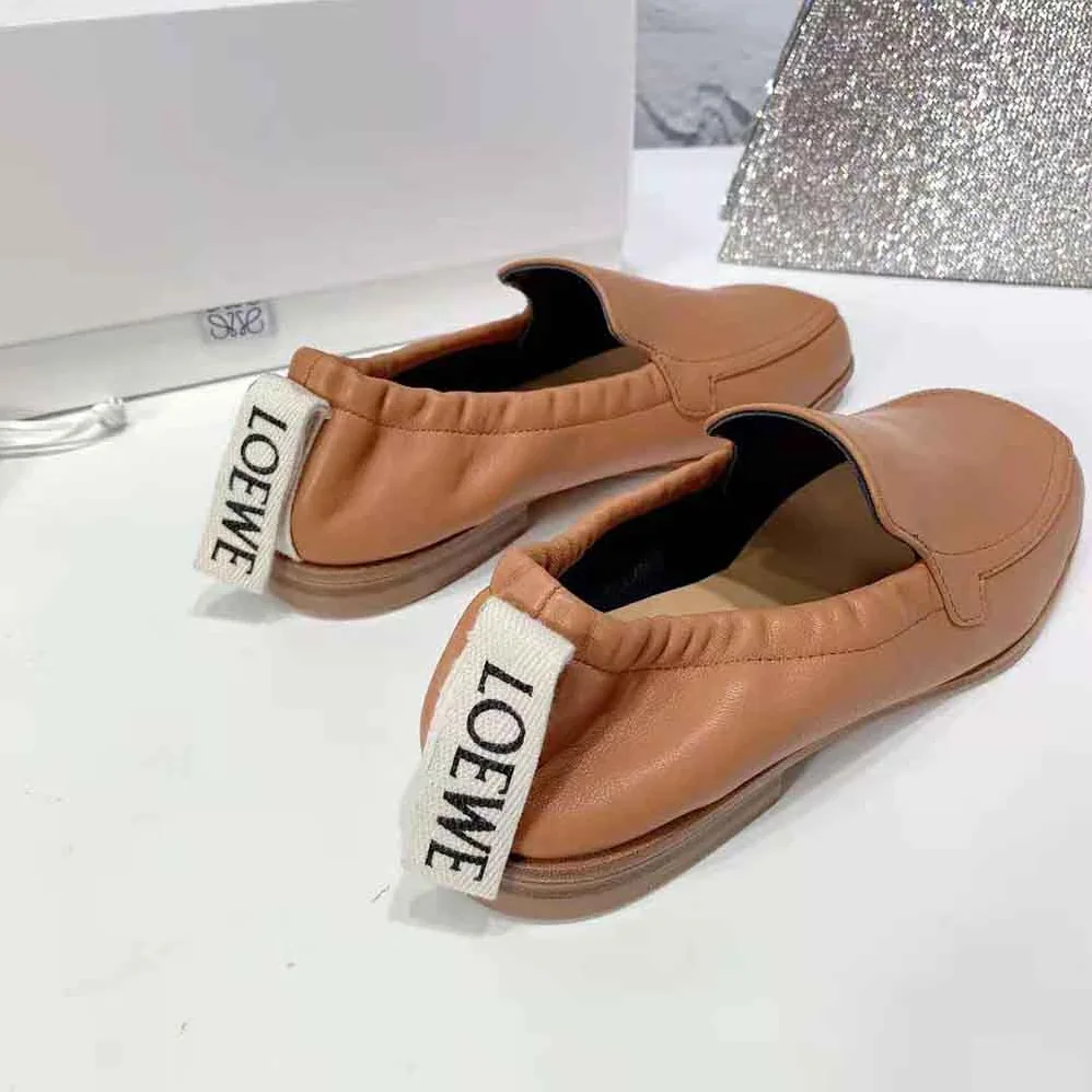 Loewe Elasticated Loafer in Calf for Women in Brown Loewe Elasticated Loafer in Calf for Women in Brown
