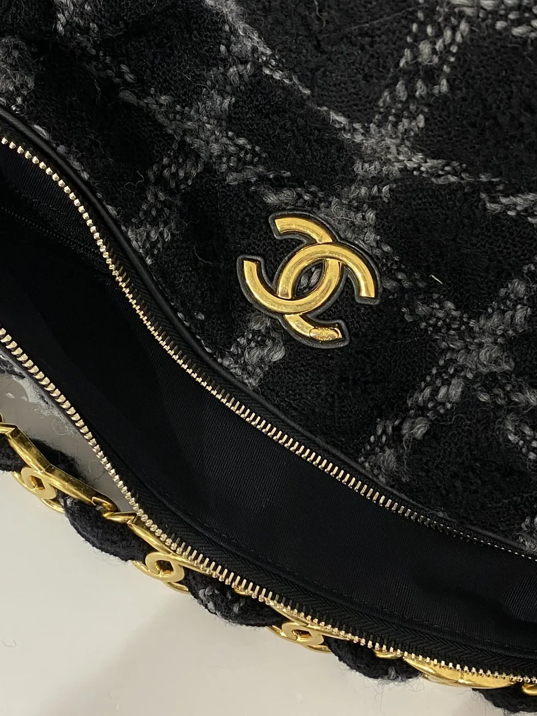 Chanel Maxi Hobo Bag in Black Gold Hardware