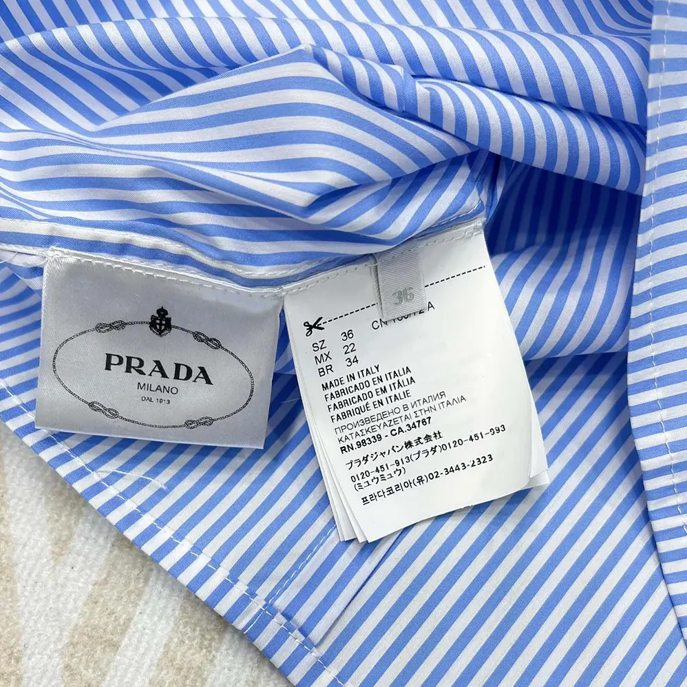 Prada Embroidered Striped Shirt for Women Prada Embroidered Striped Shirt for Women