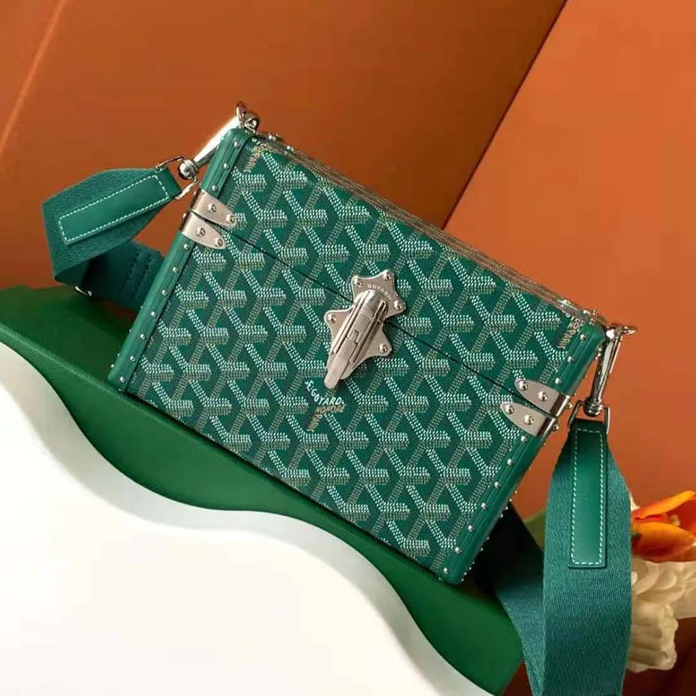 Goyard Cassette Trunk Bag in Goyardine Canvas & Clamecy Cowhide for Women in Green
