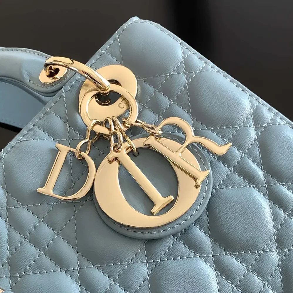 Dior Small Lady Dior My ABCDior Bag Pale Blue Cannage Lambskin for Women
