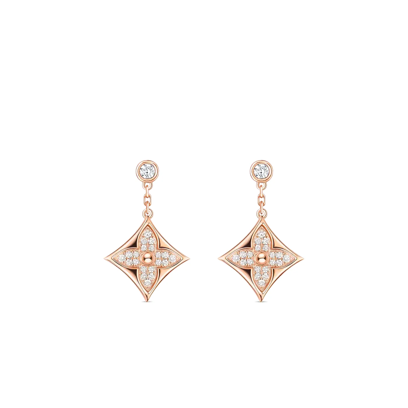 Louis Vuitton Color Blossom BB Star Earrings Rose Gold Hardware Louis Vuitton Color Blossom BB Star Earrings Rose Gold Hardware