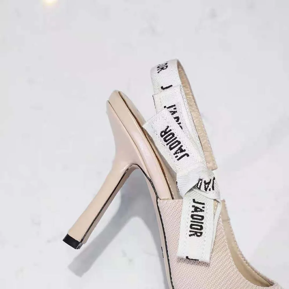 Dior J'adior Heeled Sandal Nude Technical Fabric in 8.5cm Heel for Women