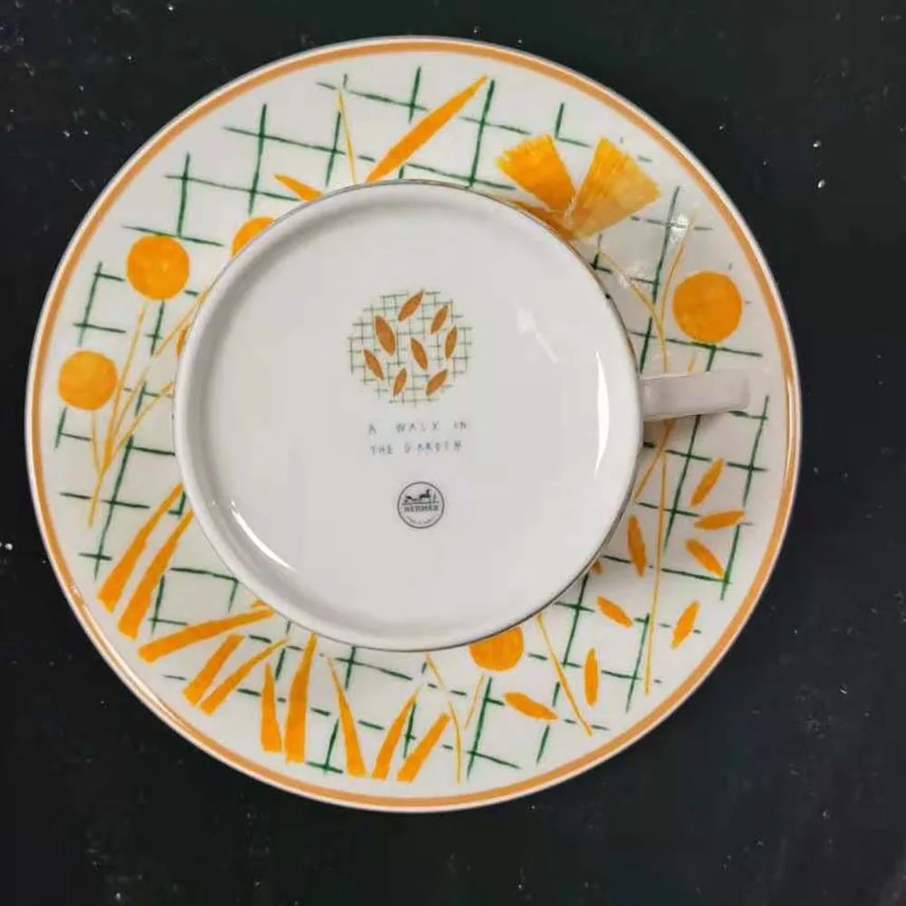 Hermes A Walk in the Garden Tea Cup and Saucer for Unisex Hermes A Walk in the Garden Tea Cup and Saucer for Unisex