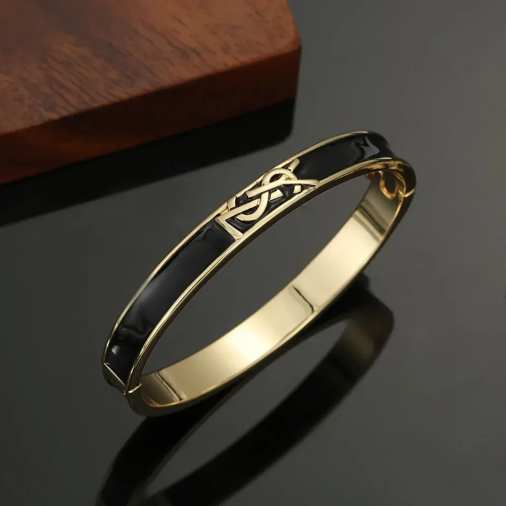 Saint Laurent YSL Cassandre Bracelet in Python and Metal for Women Saint Laurent YSL Cassandre Bracelet in Python and Metal for Women