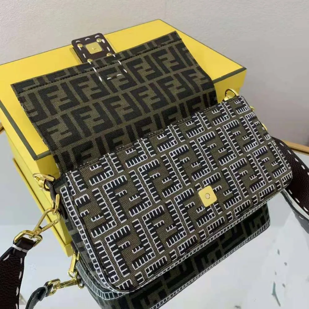 Fendi Baguette Embroidered FF Fabric Bag for Women Fendi Baguette Embroidered FF Fabric Bag for Women