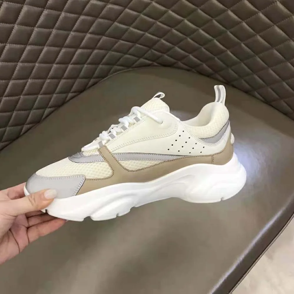 Dior B22 Sneaker Cream Technical Mesh with Beige and White Smooth Calfskin for Men Dior B22 Sneaker Cream Technical Mesh with Beige and White Smooth Calfskin for Men