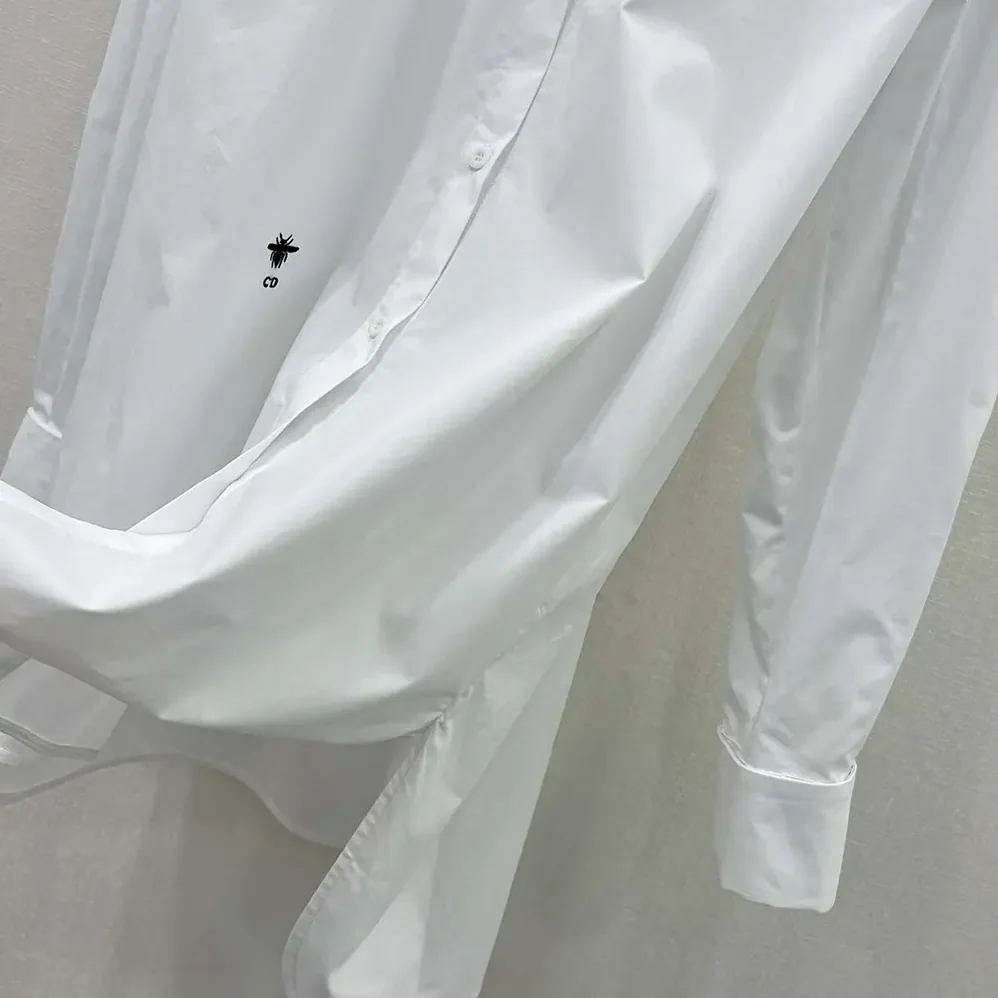 Dior Wing-Collar Shirt White Cotton Poplin for Women Dior Wing-Collar Shirt White Cotton Poplin for Women