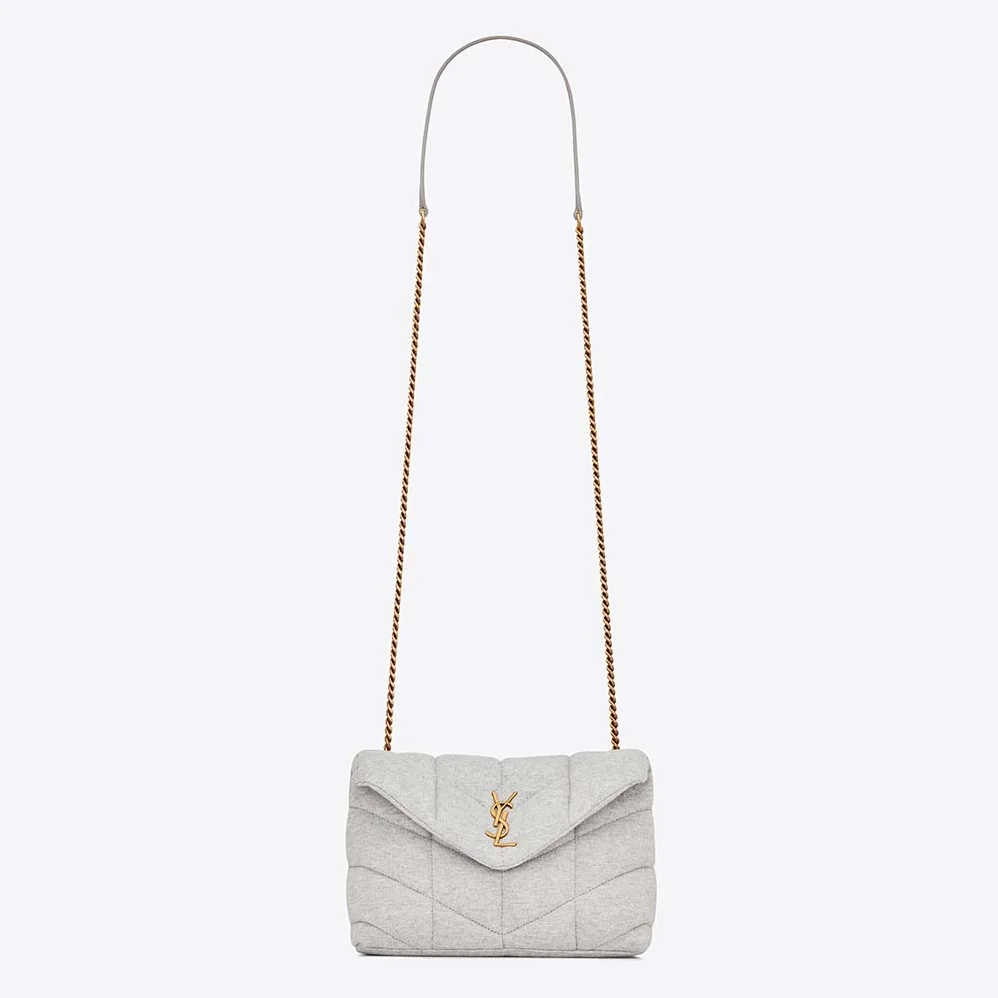 Saint Laurent YSL Puffer Toy Bag in Jersey for Women in White