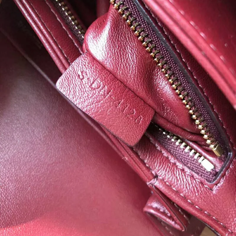 Celine Medium Triomphe Bag in Shiny Calfskin for Women in Maroon