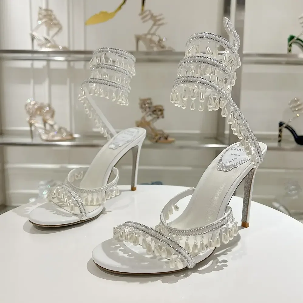 Rene Caovilla Chandelier Ivory Sandal 105 for Women