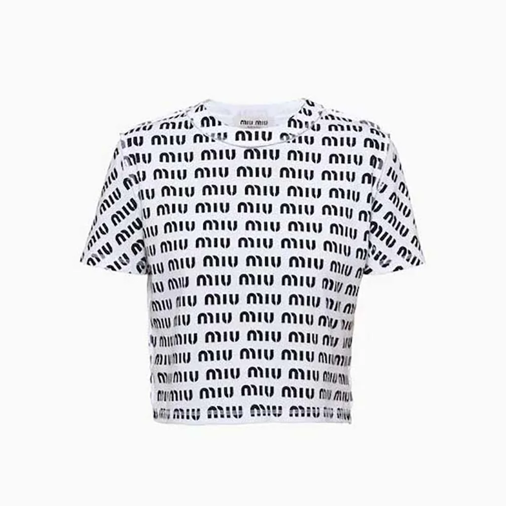 Miu Miu Print Cotton T for Women in shirt with Print Logo Miu Miu Print Cotton T for Women in shirt with Print Logo