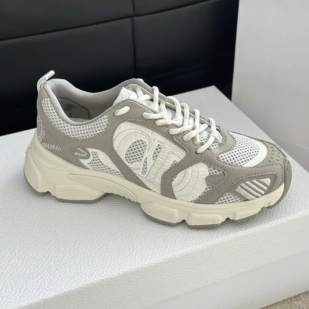 Dior Chrono Sneaker Gray Mesh and Suede Calfskin for Unisex