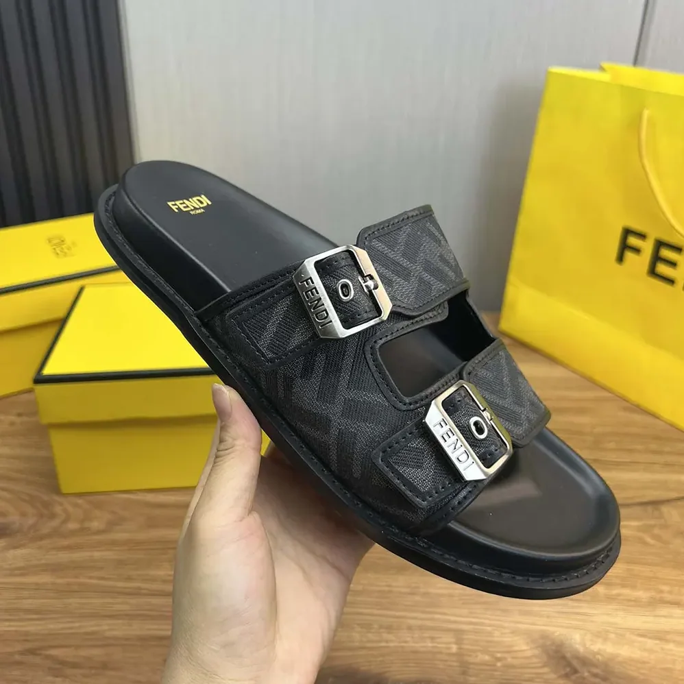 Fendi Feel Sandals FF Jacquard Fabric Sandals for Unisex