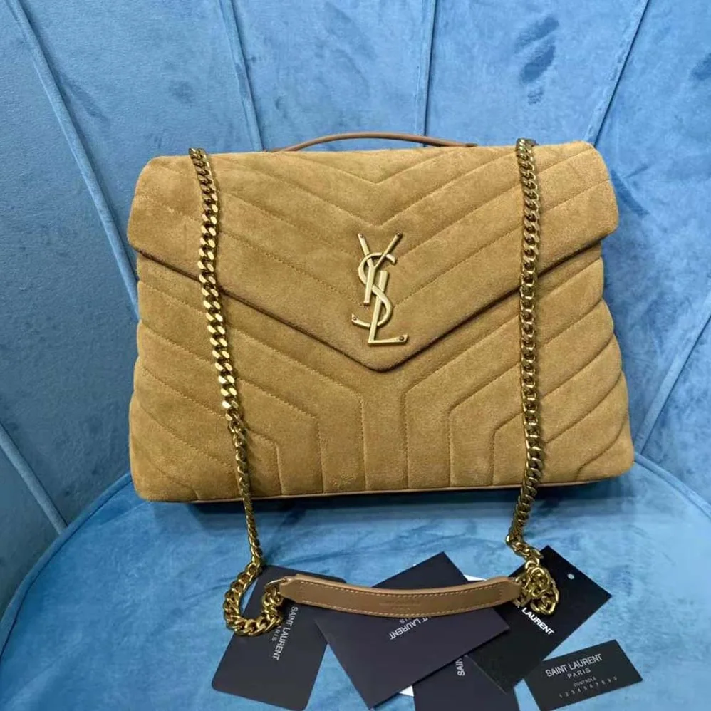 Saint Laurent YSL Loulou Medium Bag in Y for Women in Quilted Suede