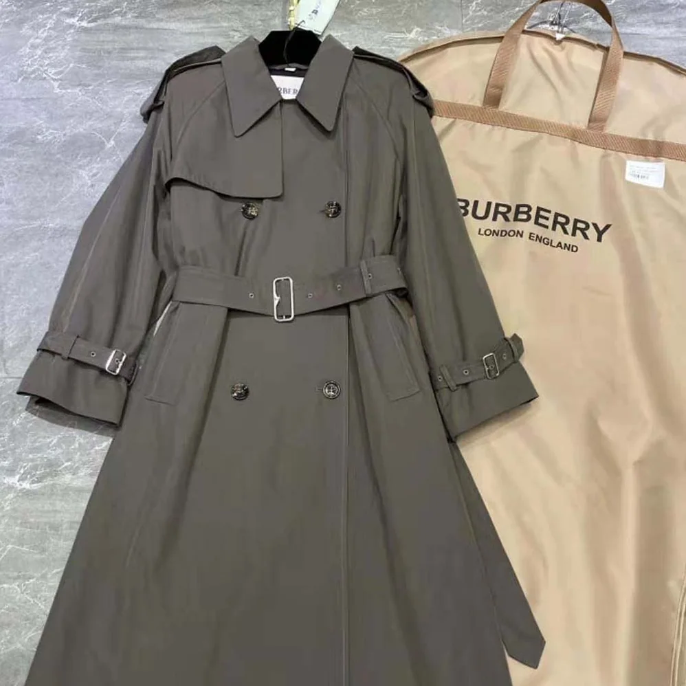 Burberry Long Castleford Trench Coat for Men in Green