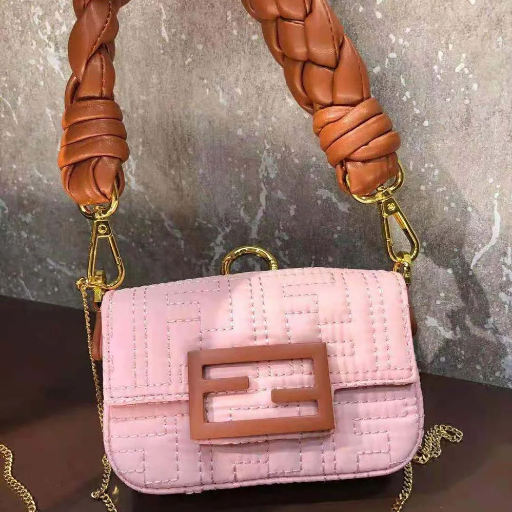 Fendi Nano Baguette Charm Lilac Nylon for Women Fendi Nano Baguette Charm Lilac Nylon for Women