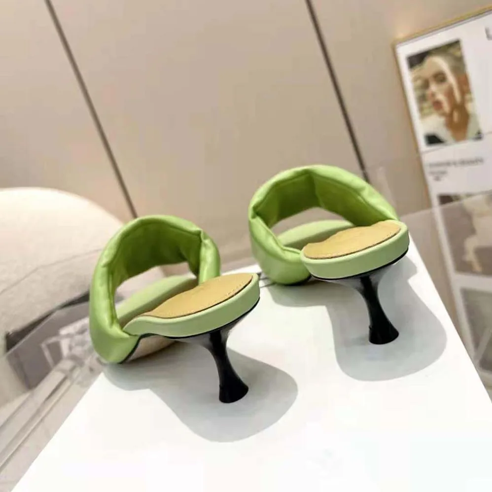 Loewe Anagram Padded Mule in Lambskin for Women in Green
