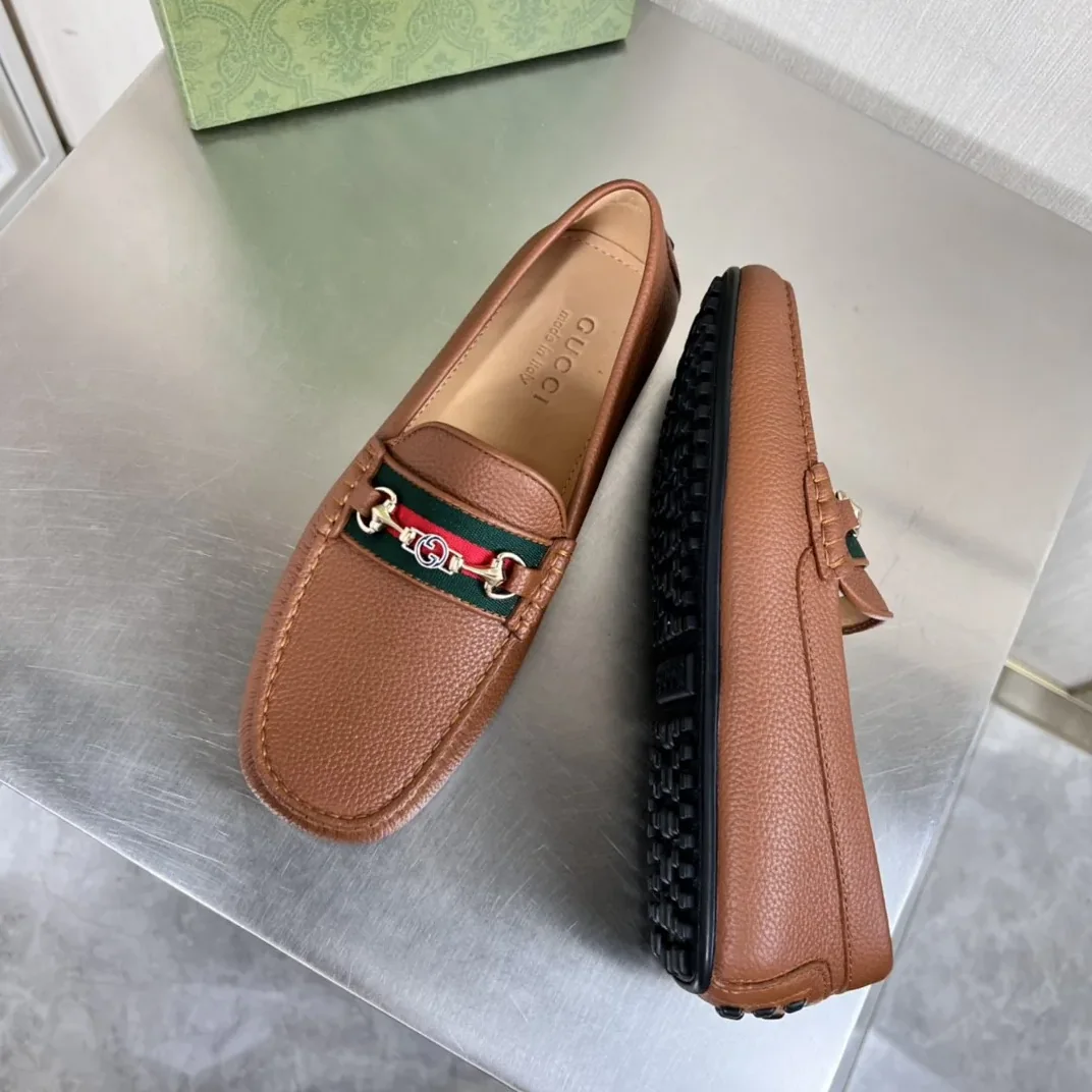 Gucci Loafers With Web Details Brown for Men Gucci Loafers With Web Details Brown for Men