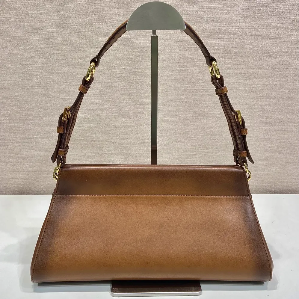 Prada Enchaîné Medium Leather Bag for Women in Brown