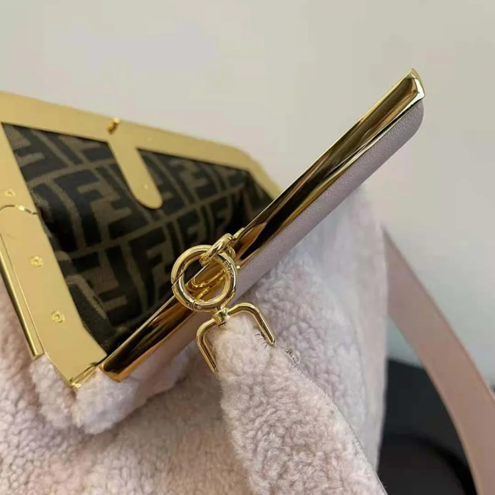 Fendi First Medium Pink Sheepskin Bag for Women