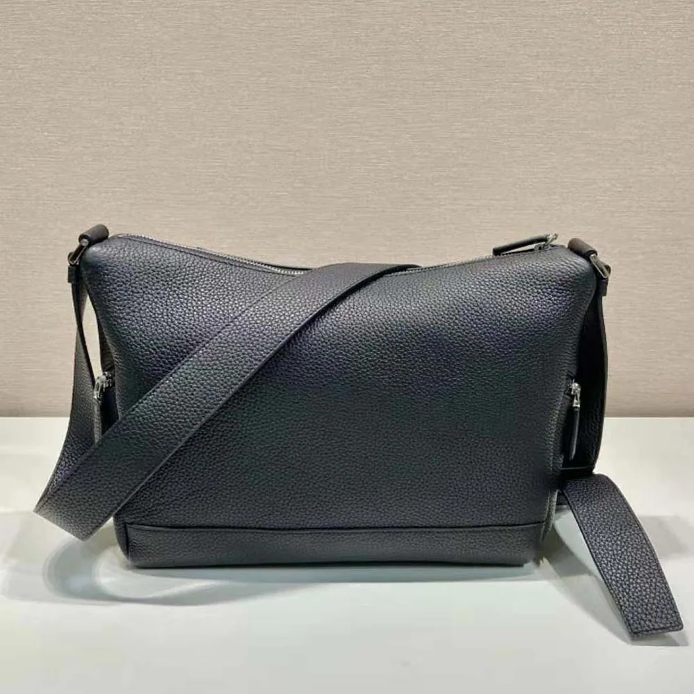 Prada Leather Bag with Shoulder Strap for Men in Black