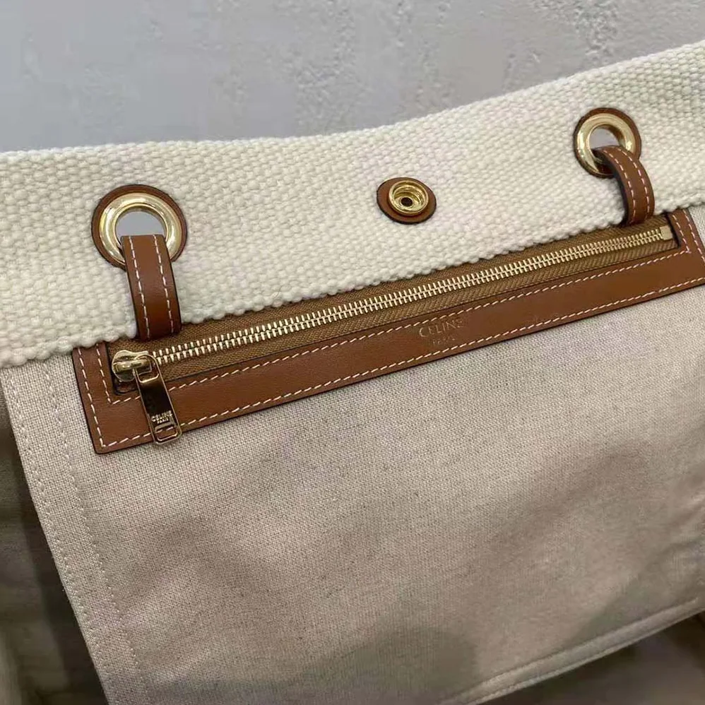 Celine Squared Cabas Celine in Plein Soleil Textile and Calfskin for Women Celine Squared Cabas Celine in Plein Soleil Textile and Calfskin for Women