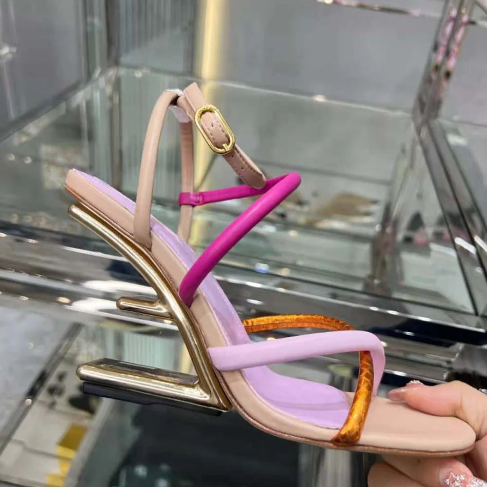 Fendi First Pink Nappa Leather High for Women in Heeled Sandals Fendi First Pink Nappa Leather High for Women in Heeled Sandals
