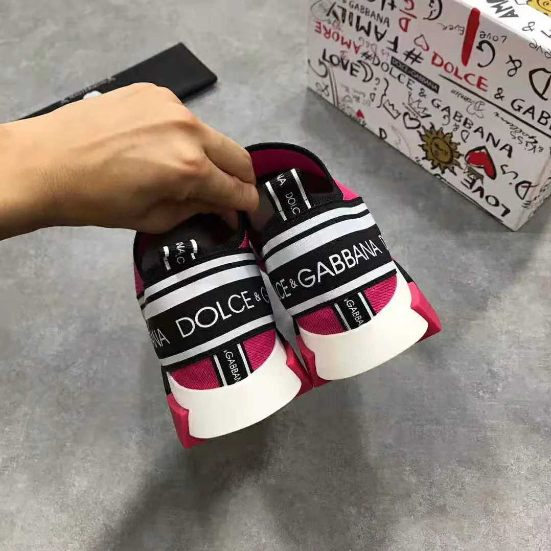 Dolce Gabbana D&G Branded Sorrento Sneakers for Women in Rose Dolce Gabbana D&G Branded Sorrento Sneakers for Women in Rose