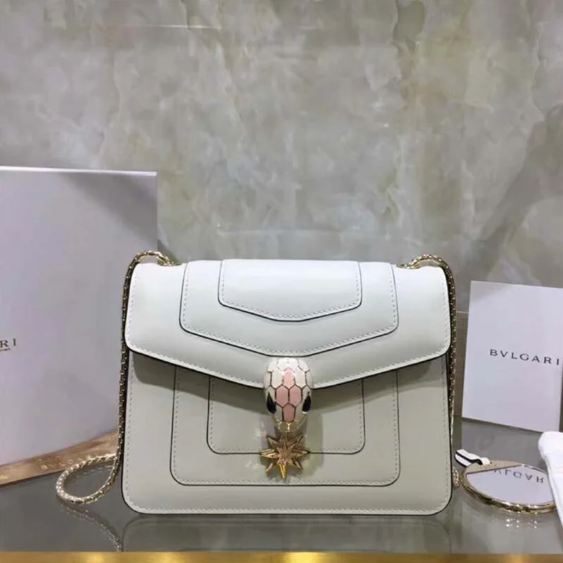 Bvlgari Serpenti Forever Pop Wishes in White Agate Calf Leather for Women