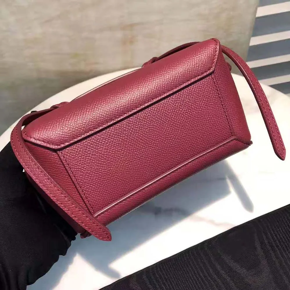 Celine Pico Belt Bag in Grained Calfskin for Women in Maroon
