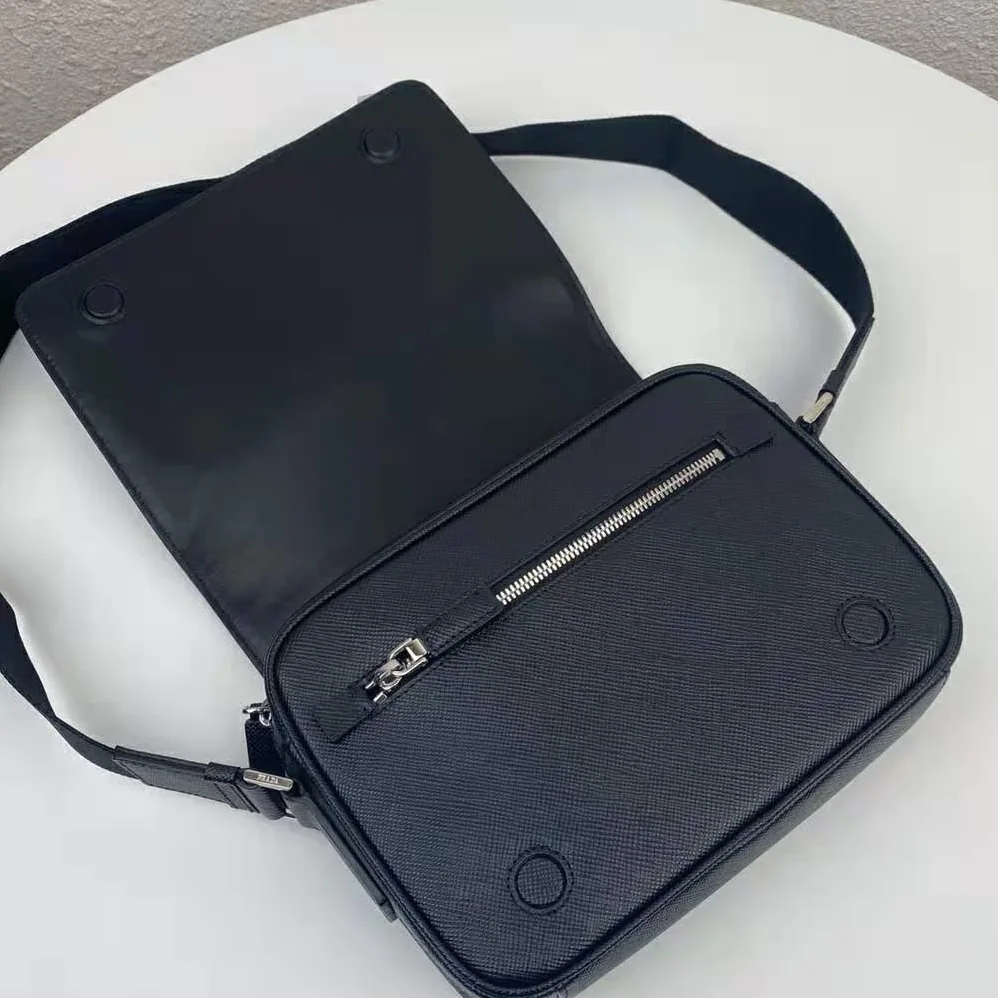 Prada Bag with Saffiano Leather Shoulder Strap for Men in Black Prada Bag with Saffiano Leather Shoulder Strap for Men in Black