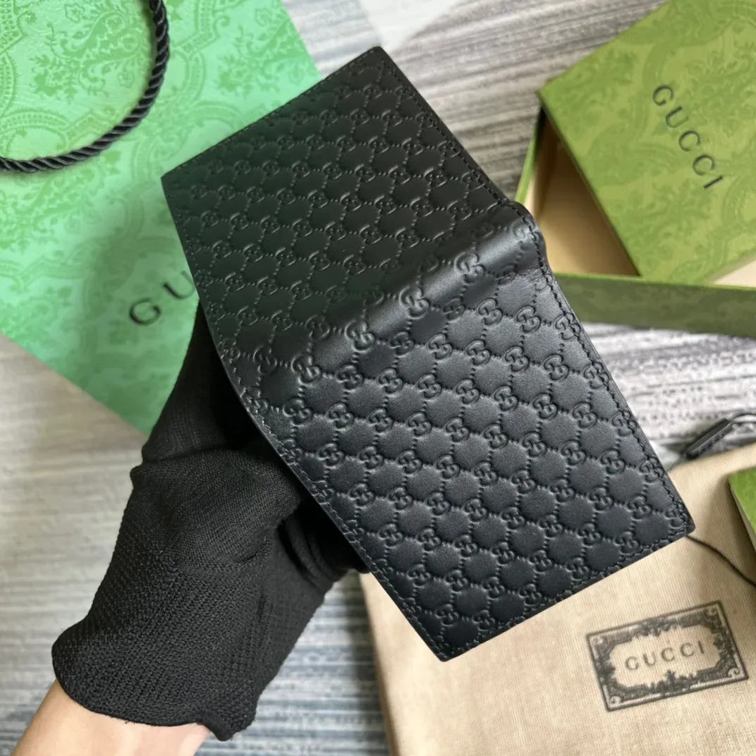 Gucci GG Microguccissima Bi in Fold Wallet Black / Gucci GG Microguccissima Bi in Fold Wallet Black /