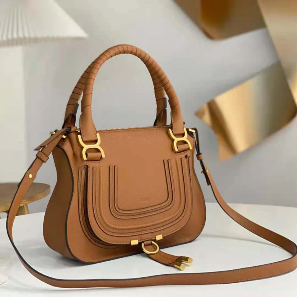 Chloe Marcie Small Double Carry Bag for Women in Brown