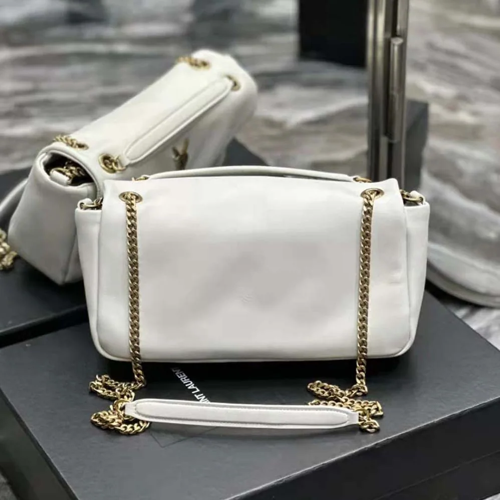 Saint Laurent YSL Calypso in Lambskin for Women in White Saint Laurent YSL Calypso in Lambskin for Women in White