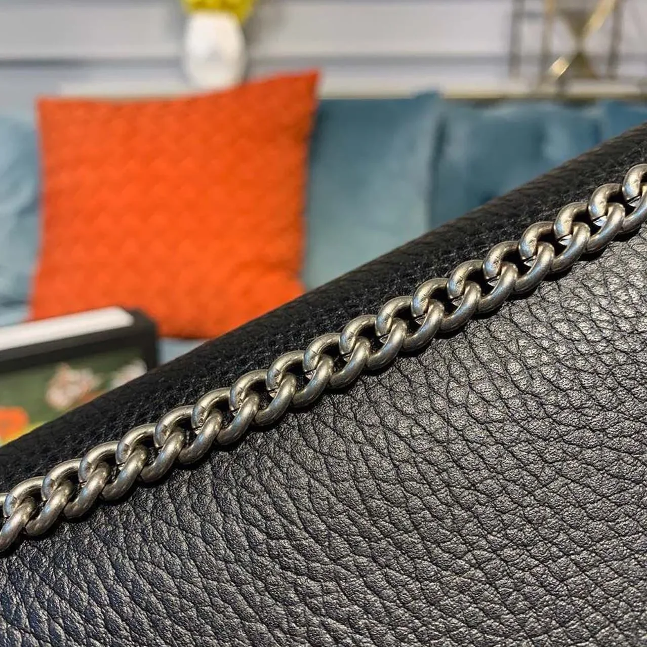Gucci Dionysus Mini Chain Bag Black Metal in Free Tanned / GG
