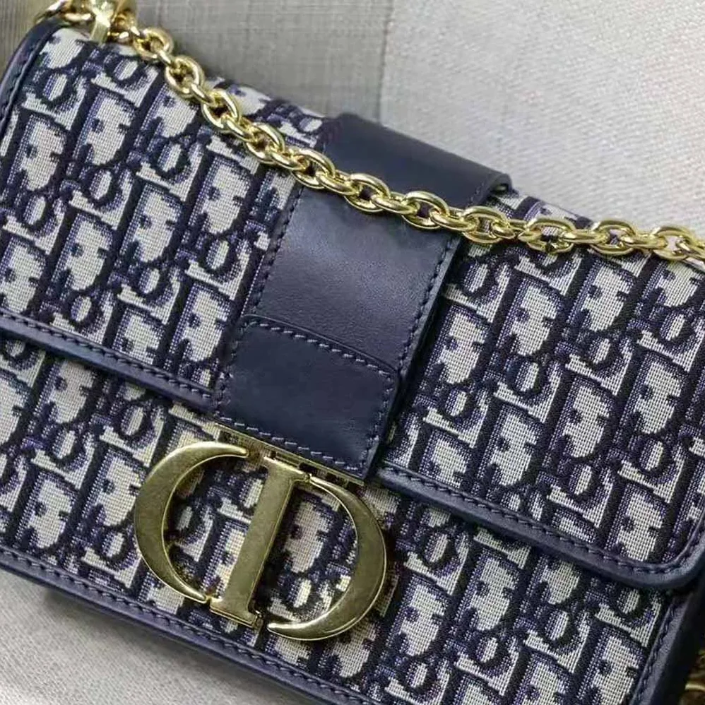 Dior 30 Montaigne Chain Bag Blue Dior Oblique Jacquard for Women Dior 30 Montaigne Chain Bag Blue Dior Oblique Jacquard for Women