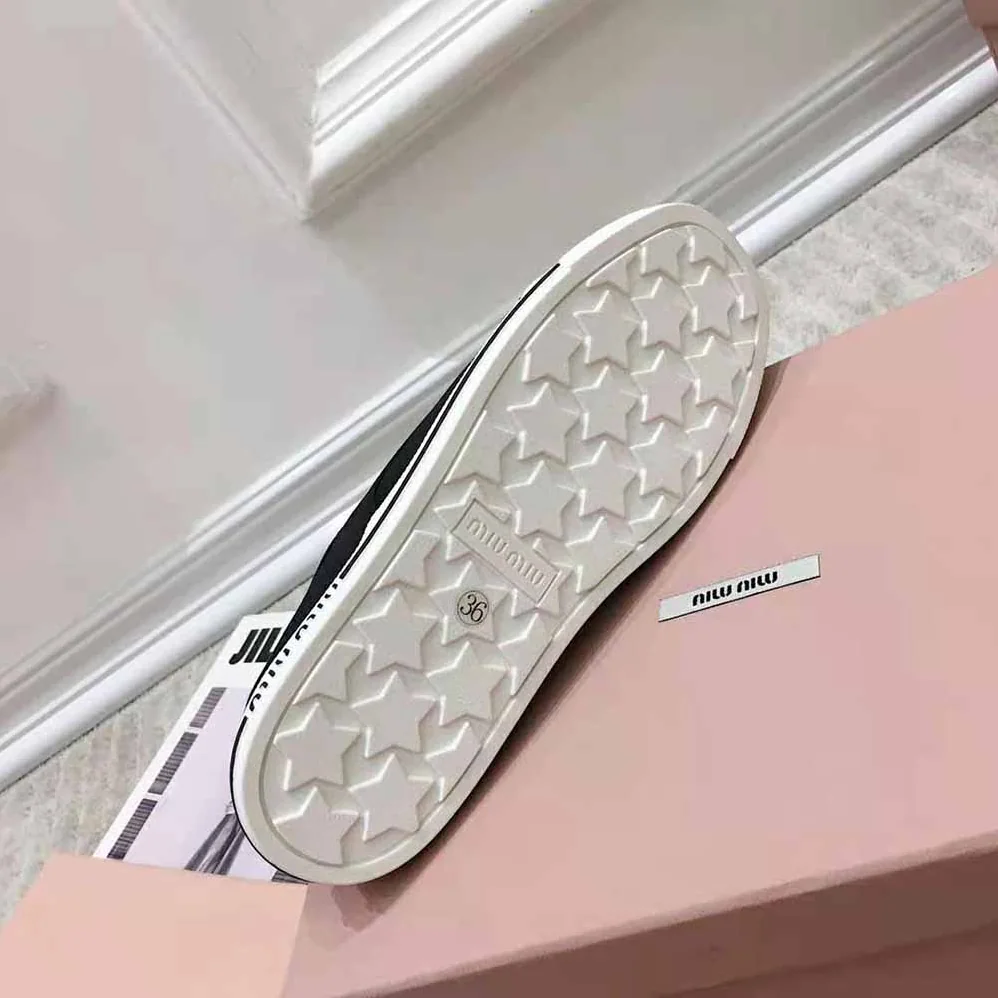 Miu Miu Cotton Gabardine Sneakers for Women in Black Miu Miu Cotton Gabardine Sneakers for Women in Black